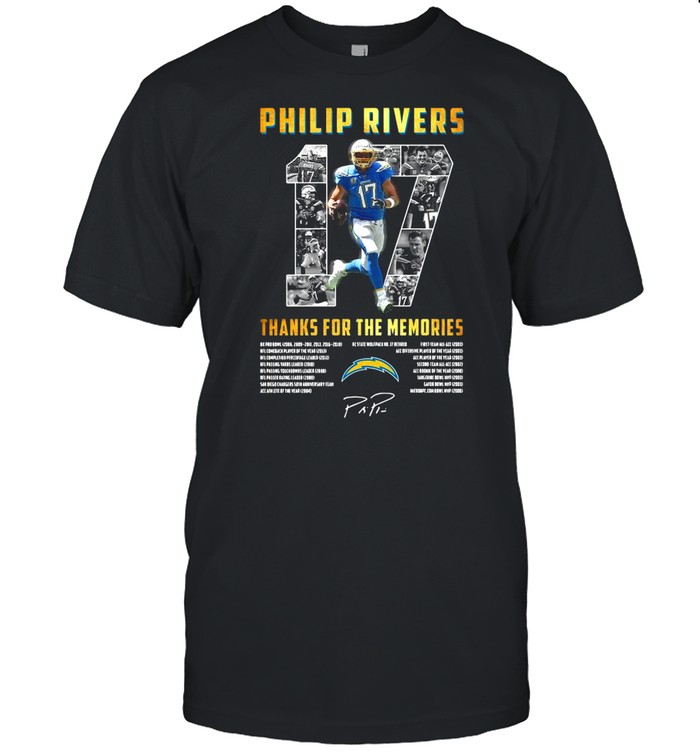 Los Angeles Chargers 17 Philip Rivers Thanks For The Memories 2021 Signature shirt