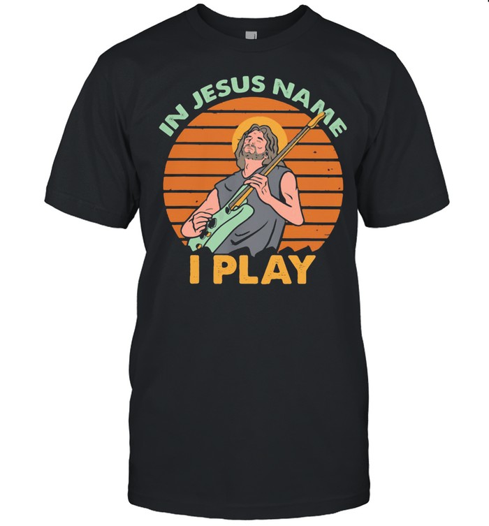 In Jesus Name I Play Guitar Sunset shirt Classic Men's T-shirt
