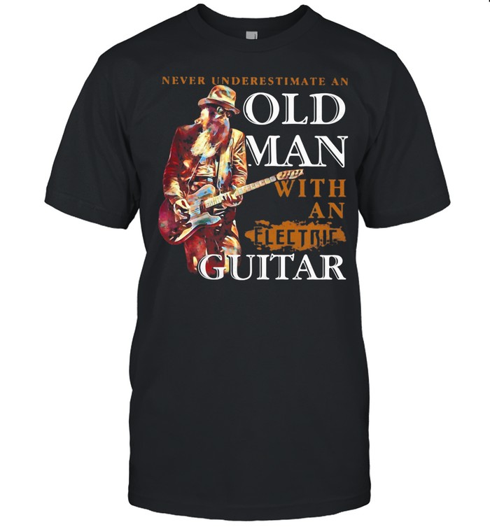 Never Underestimate An Old Man With An Electric Guitar shirt Classic Men's T-shirt
