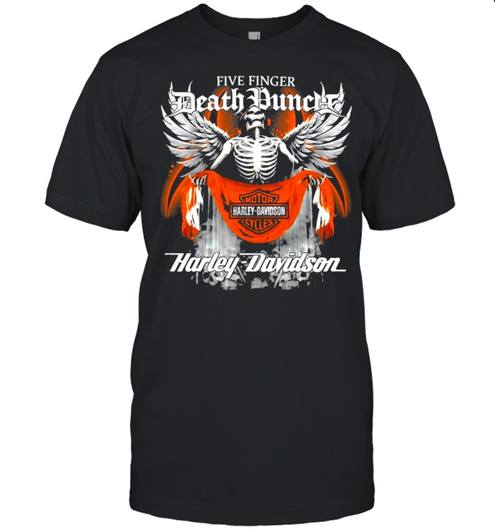 Harley Davidson motor cycles five finger death dunch shirt