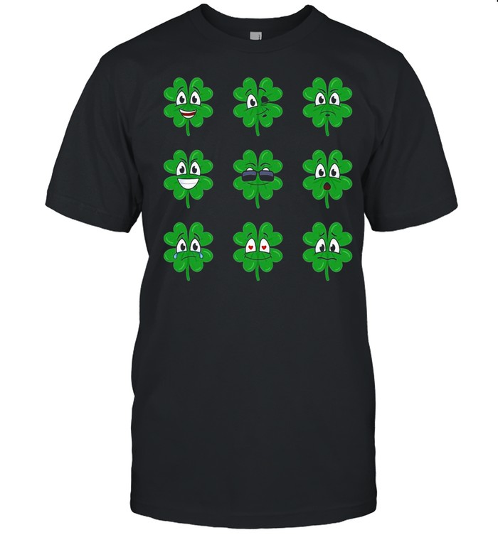 Clover Emojis Emoticons Boys Girls St Patrick’s Day shirt