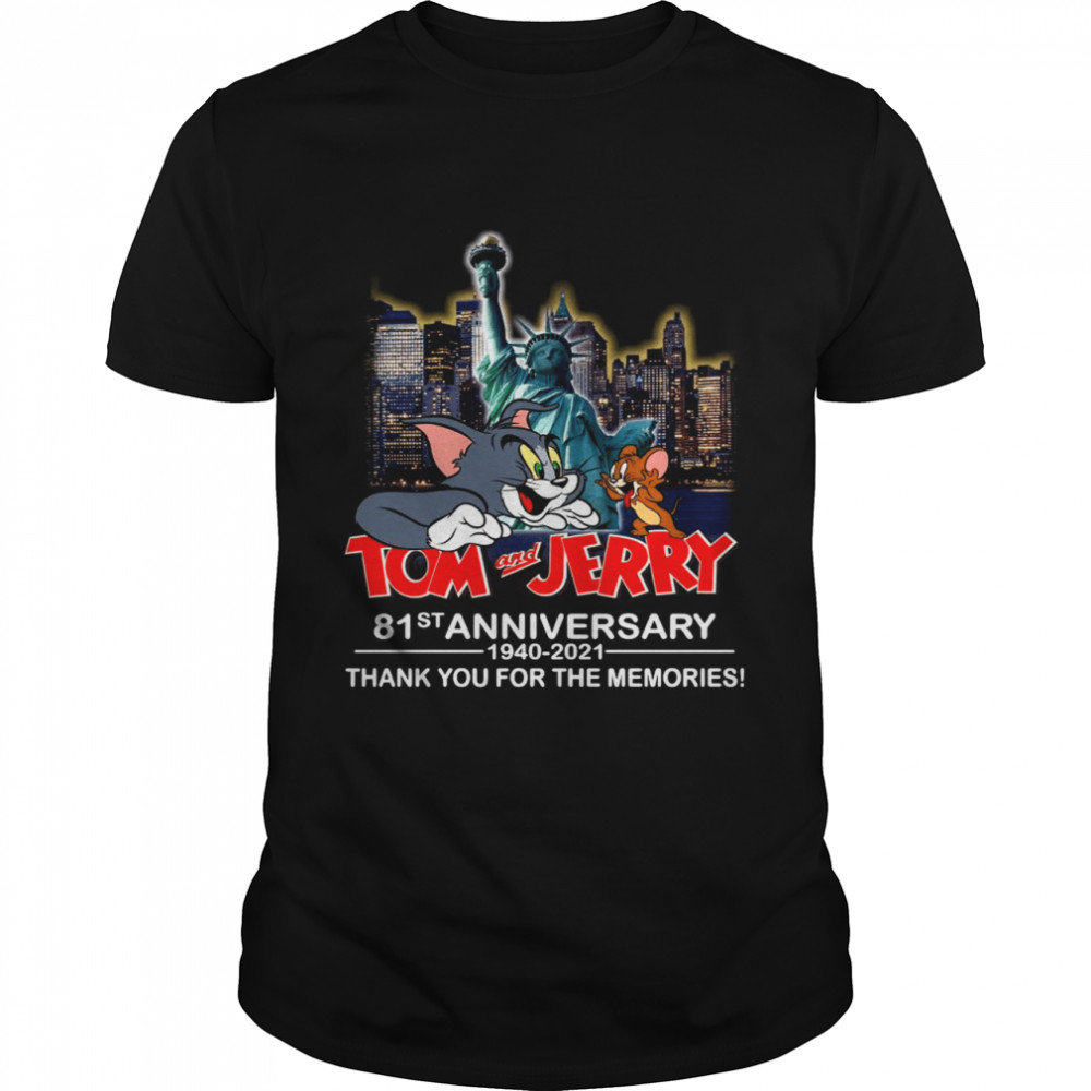 Tom and Jerry 81ST Anniversary 1940 2021 Statue of Liberty thank you for the memories shirt Classic Men's T-shirt