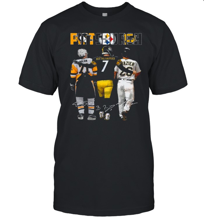 Pittsburgh Sport Teams 21 Malkin 7 Roethlisberger And 26 Razier Signatures shirt Classic Men's T-shirt