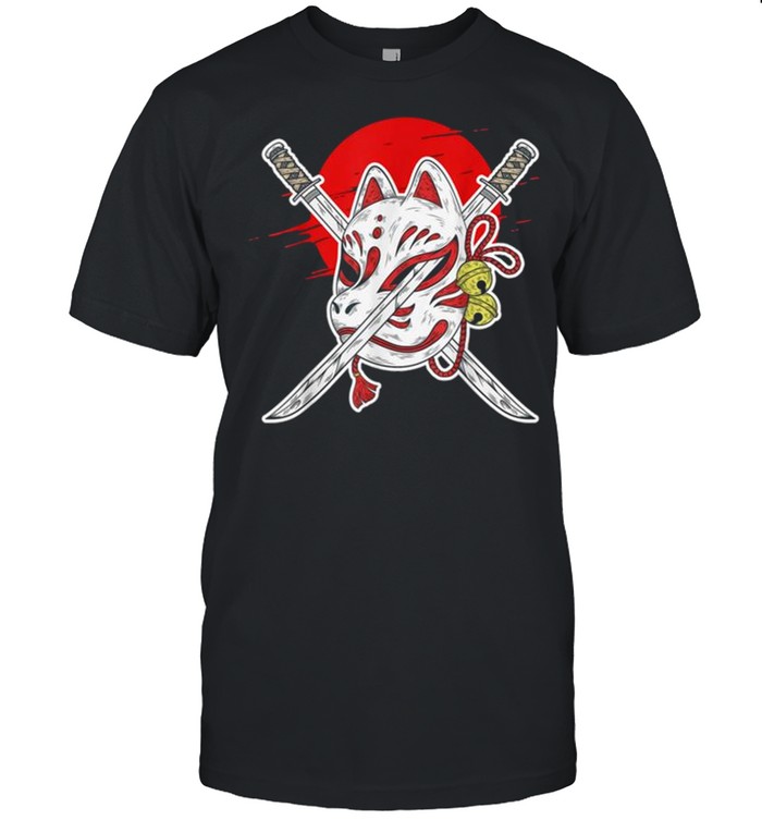 Japan Anime Mask Kitsune Style Samurai Oni Monster Tee Shirt