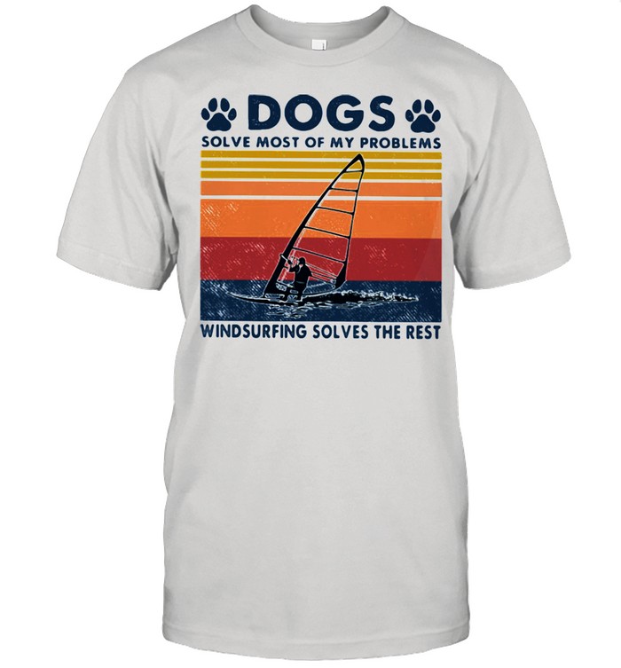 Dogs Solve Most Of My Problems Wakeboarding Solves The Rest Vintage  Classic Men's T-shirt