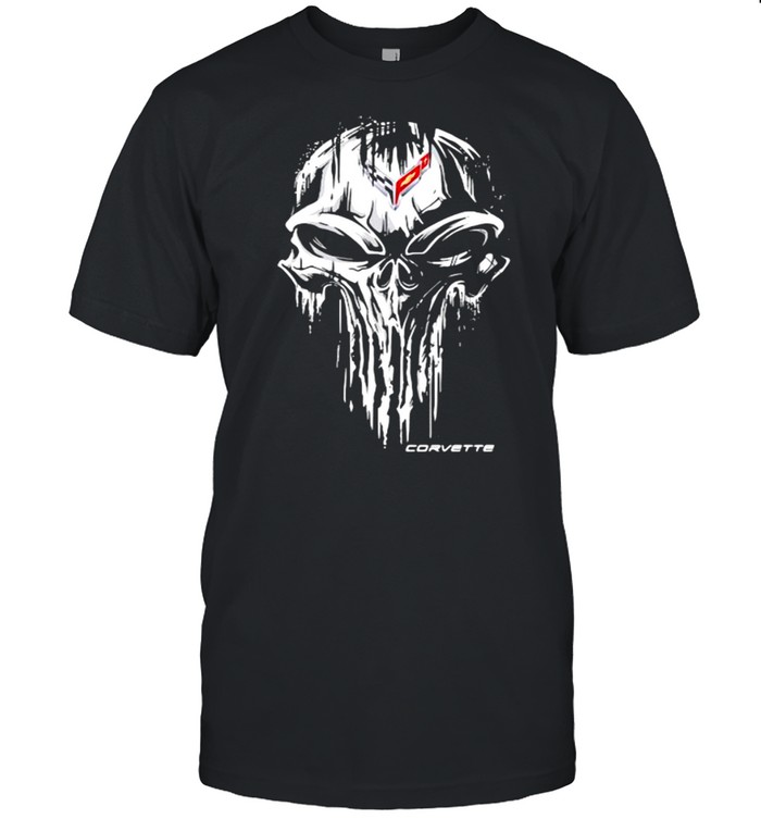 Punisher Skull With Corvette Car Logo Symbol Shirt