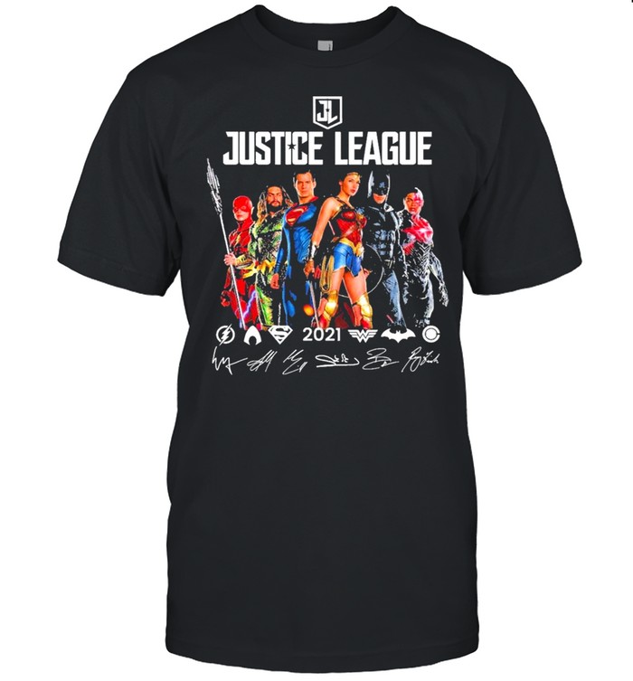 Justice League 2021 Flash Aquaman Superman Wonder Woman Batman And Ray Fisher Signatures Shirt