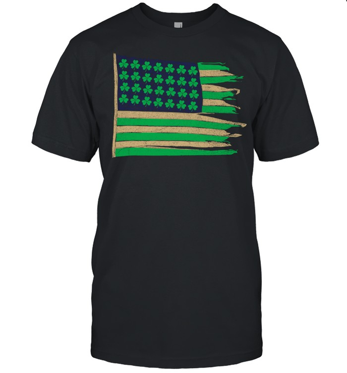 St Patricks Day American Flag Vintage Irish Lucky shirt