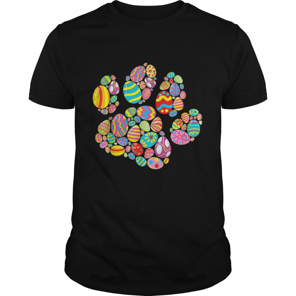 Colorful Egg Easter Paw Dog Cats Easter Day shirt