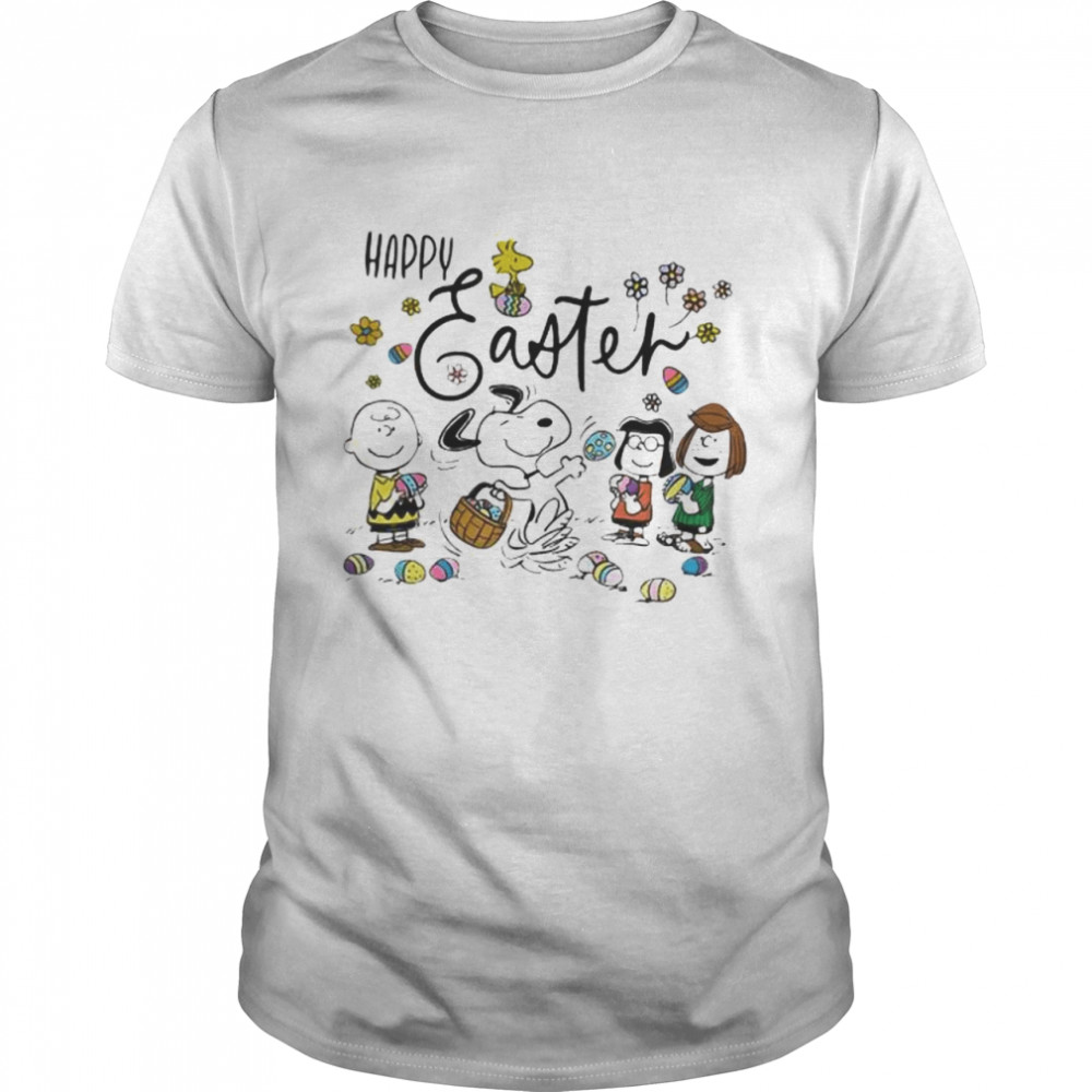 Happy Easter Egg Snoopy And Charlie Friends  Classic Men's T-shirt