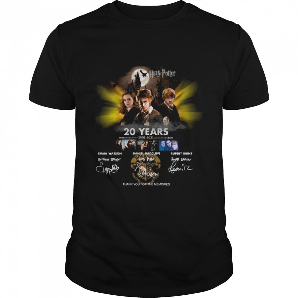 The Granger Harry Potter And Weasley Of Harry Potter Movie With 20 Years 2001 2021 Signatures Thank You For The Memories shirt