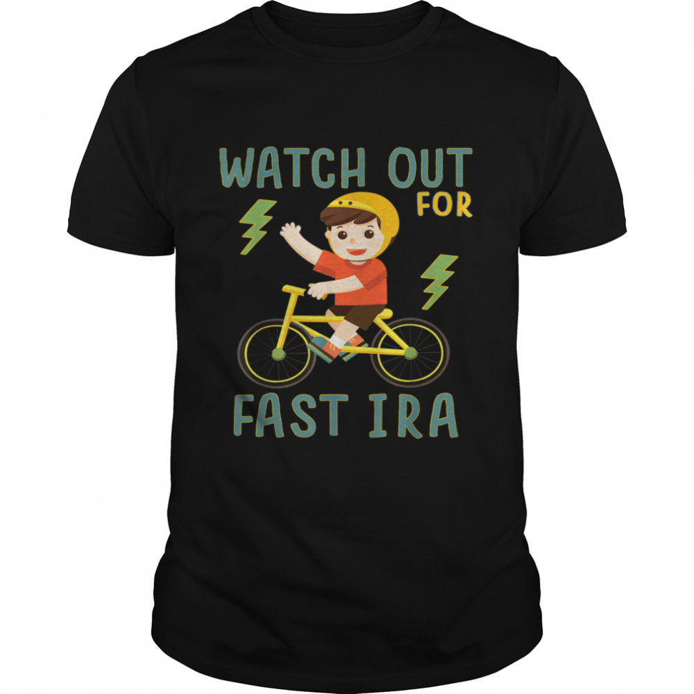 Watch Out for Fast Ira Boy on Bike Bicycle shirt Classic Men's T-shirt