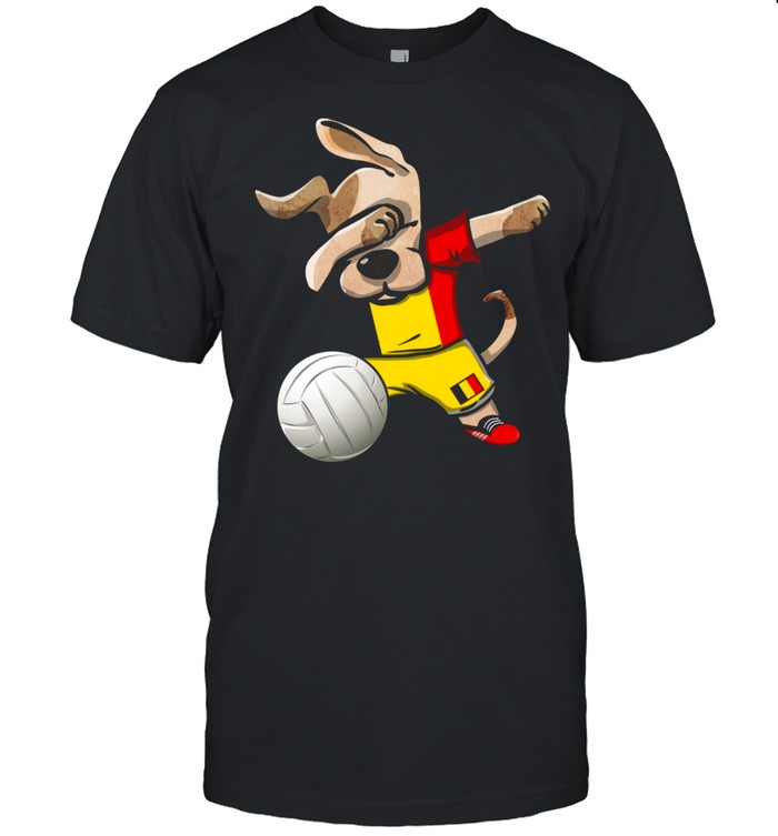 Dabbing Dog Proud Belgium Volleyballs Belgian Flag shirt