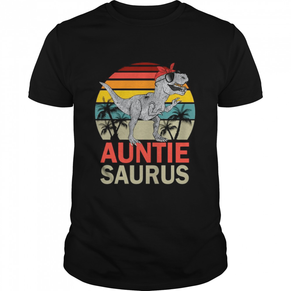 Auntiesaurus T Rex Dinosaur Auntie Saurus Family Matching vintage shirt Classic Men's T-shirt