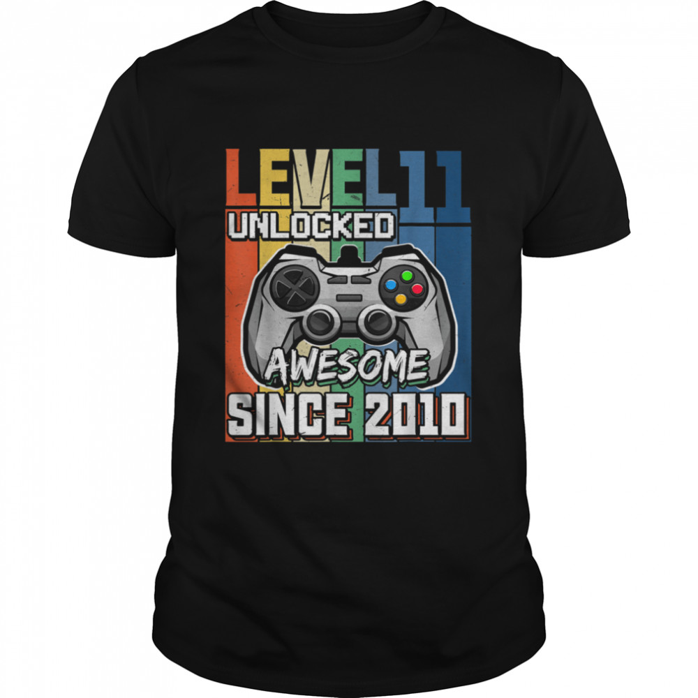 Vintage 2010 Level 11 Unlocked Video Game 11 Years Old Shirt