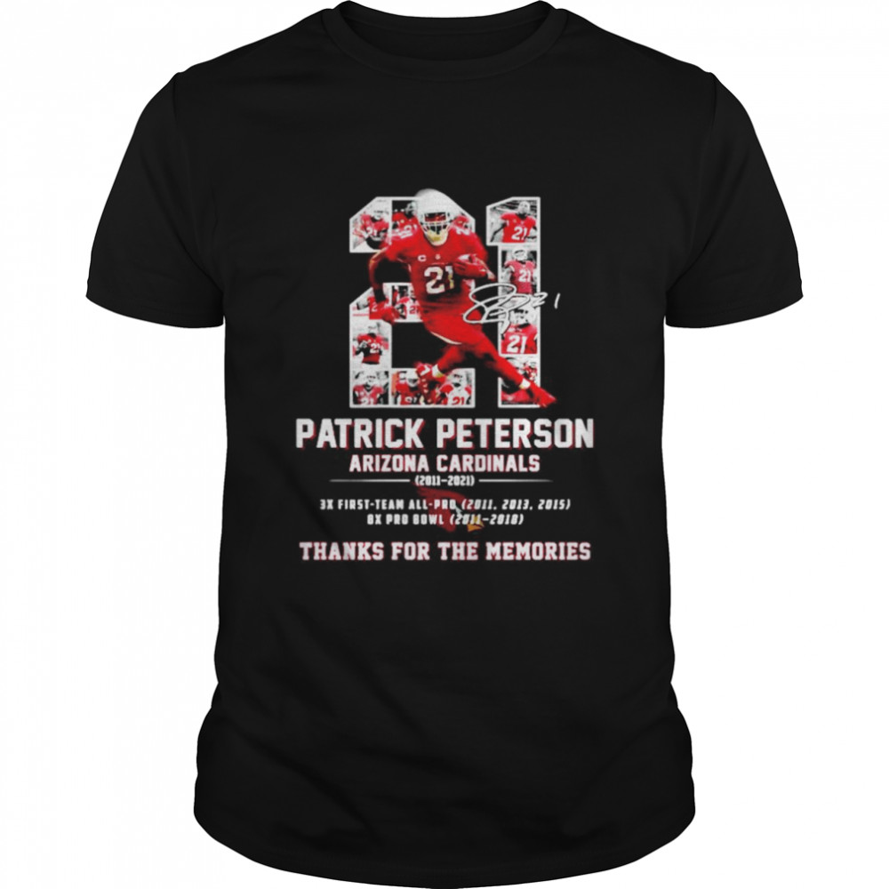 21 Patrick Peterson Arizona Cardinals signature thanks for the memories shirt