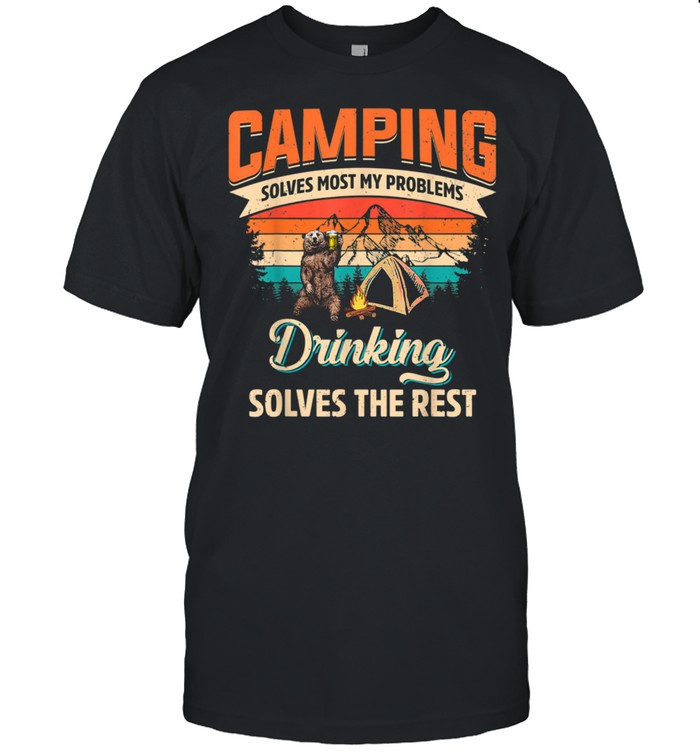 Bear Camping Solves Most Of My Problems Bourbon Shirt