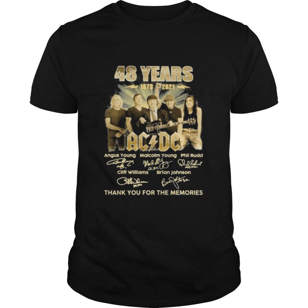 Thank You For The Memories With 48 Years 1973 2021 If Acdc Bands Signatures shirt Classic Men's T-shirt