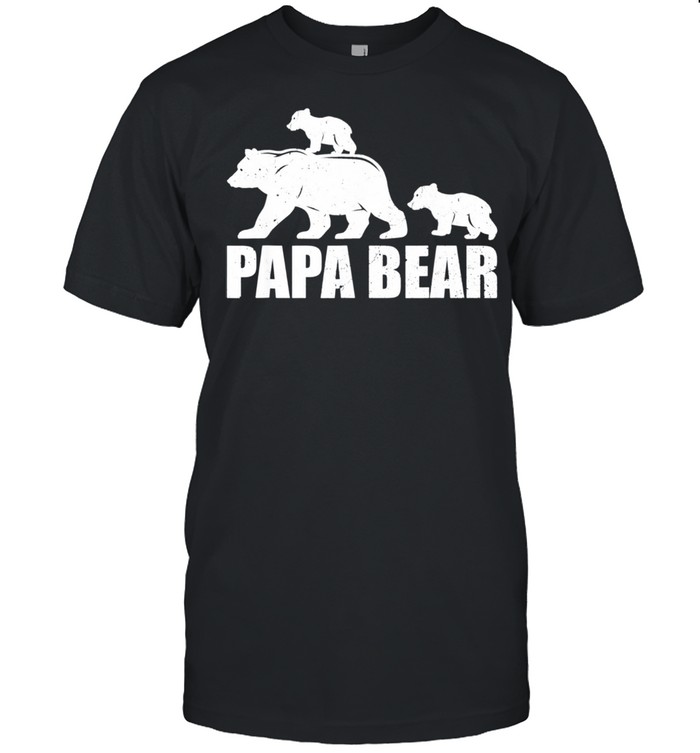 Papa Bear Two Cubs Daddy Bear Twin Papa 2 Shirt