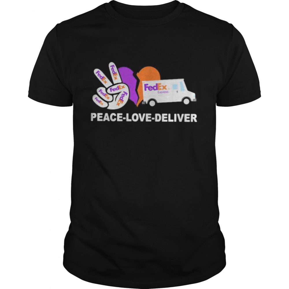 Peace Love Deliver Fedex  Classic Men's T-shirt