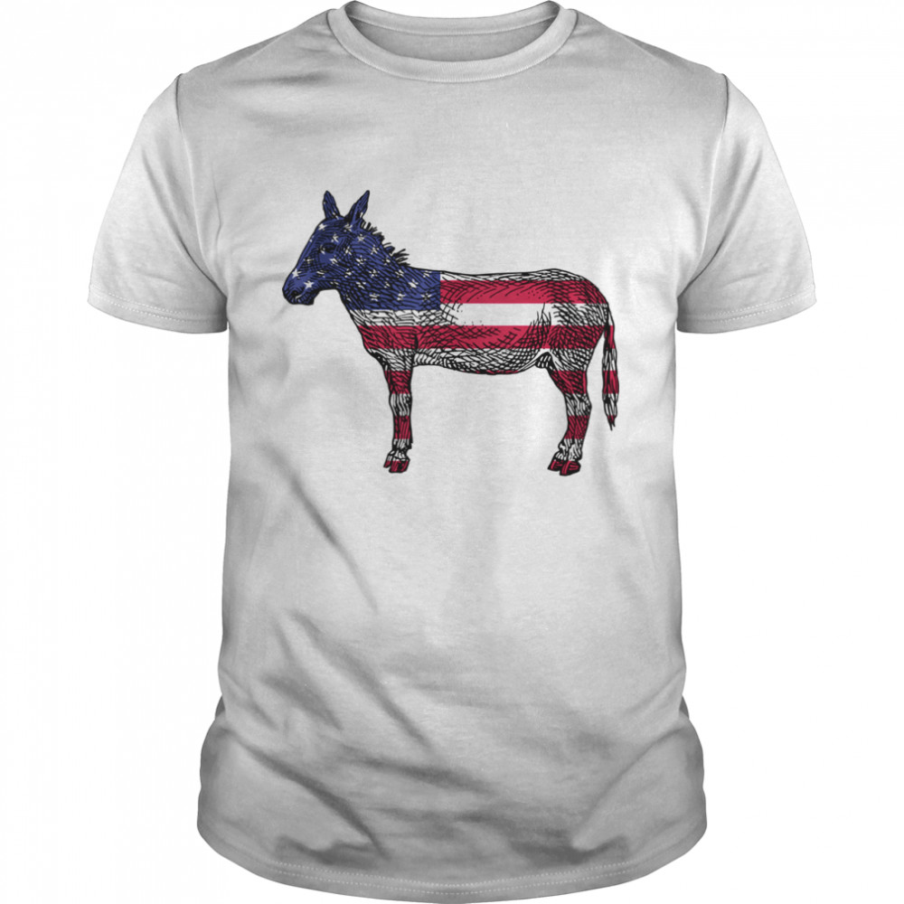 Vintage Democratic Donkey Democrat Star Spangled Shirt