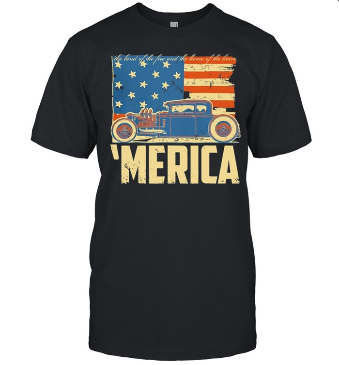 The Land Of The Free And The Home Of The Brain merica Us Flag shirt Classic Men's T-shirt