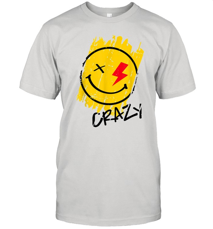 Crazy Happy Smiley Face Noveltys & Cool Designs shirt Classic Men's T-shirt