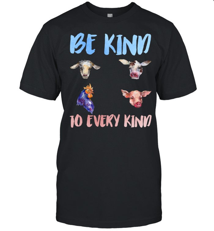 Be Kind To Every Kind Vegan Vegetarian Watercolor Animals  Classic Men's T-shirt