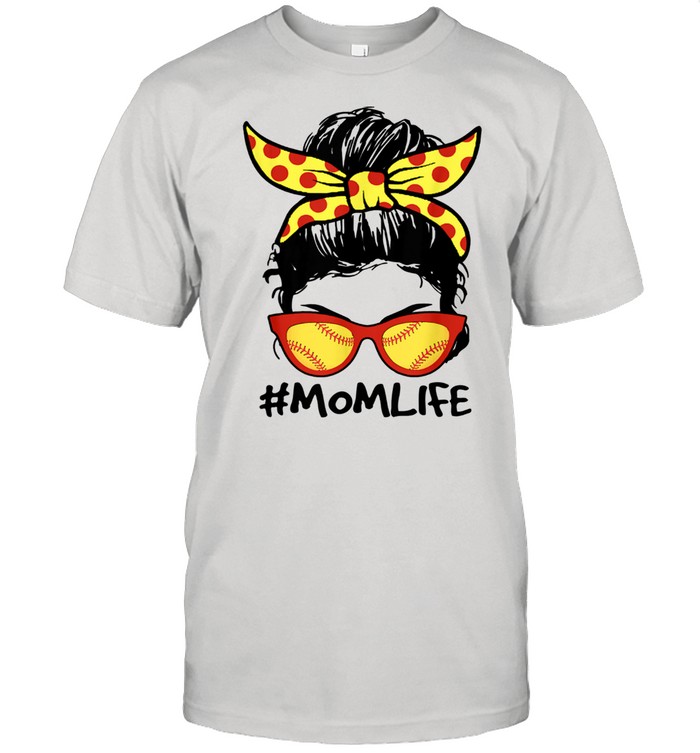 Mom Life Softball Baseball Mom Mother's Day Messy Bun shirt