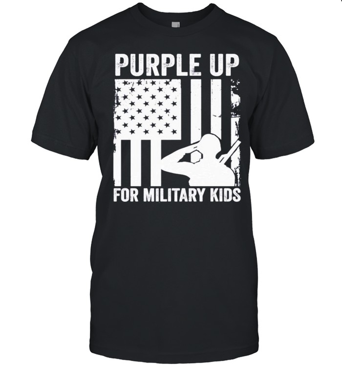 Purple up for military kids American flag shirt