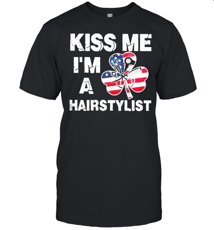 Kiss me Im a hairstylist American flag shirt Classic Men's T-shirt