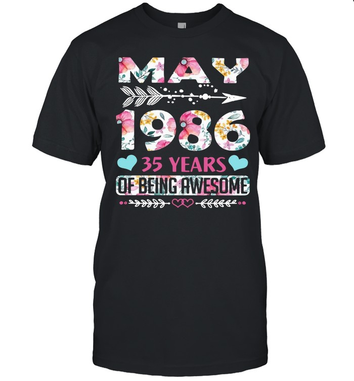 May 1986 35 years of being awesome flower shirt Classic Men's T-shirt