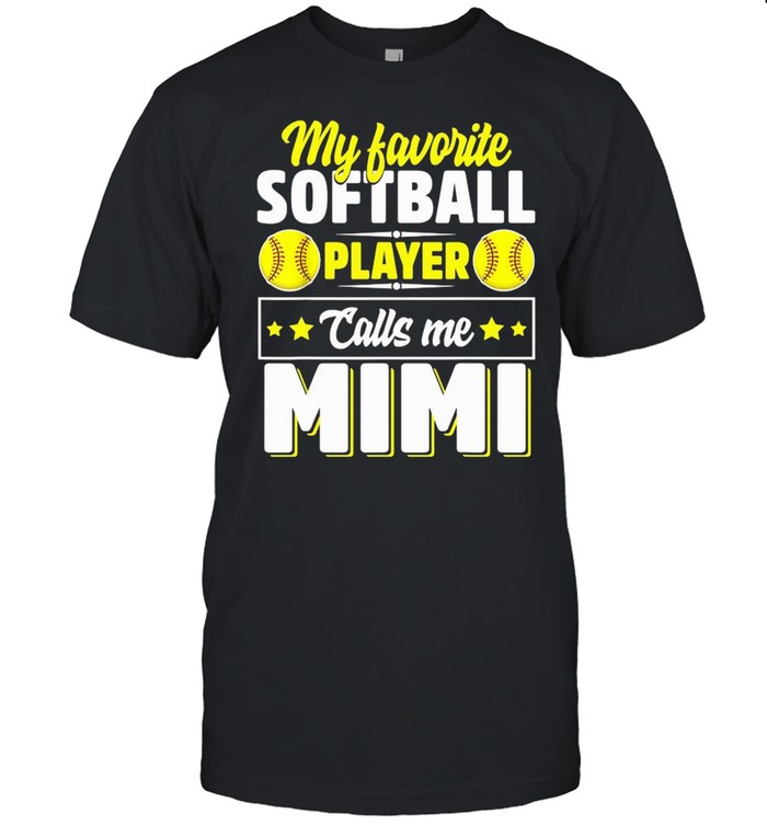 My Favorite Softball Player Calls Me Mimi Mother’s Day  Classic Men's T-shirt
