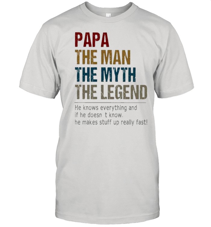 Papa the man the myth the legend he knows everything and if he doesn_t know shirt Classic Men's T-shirt