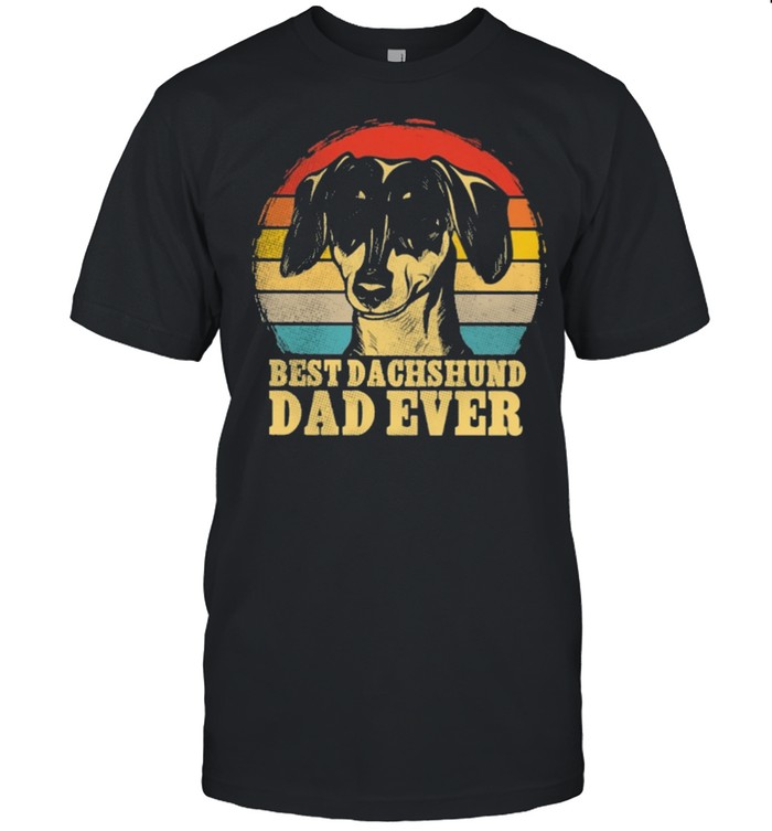 Best Dachshund dad ever sunset retro shirt Classic Men's T-shirt
