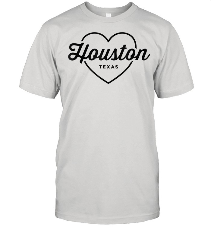 Houston Texas Love Heart Retro Script Travel America shirt