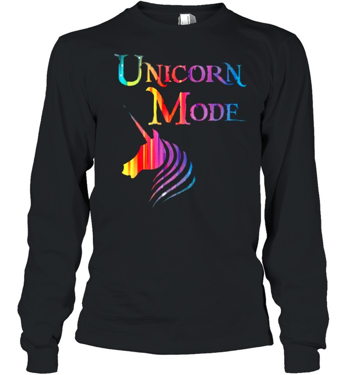 Unicorn mide fitness color shirt Long Sleeved T-shirt