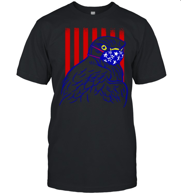 Patriotic bald eagle face mask american flag shirt