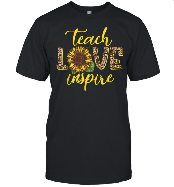 Teach Love Inspire Sunflower Leopard Cheetah shirt