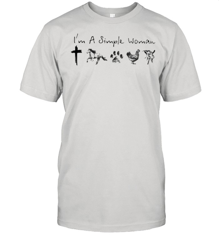 I’m A Simple Woman Jesus Horse Dog Chicken Goat  Classic Men's T-shirt
