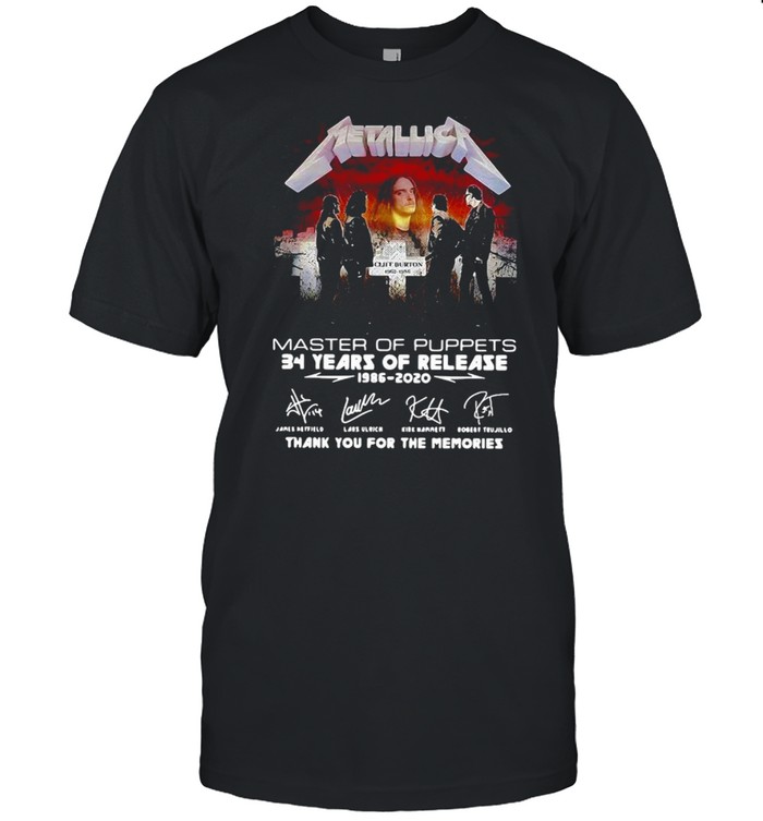 Metallica Master Of Puppets 34 Years Of Release 1986 2020 T-shirt