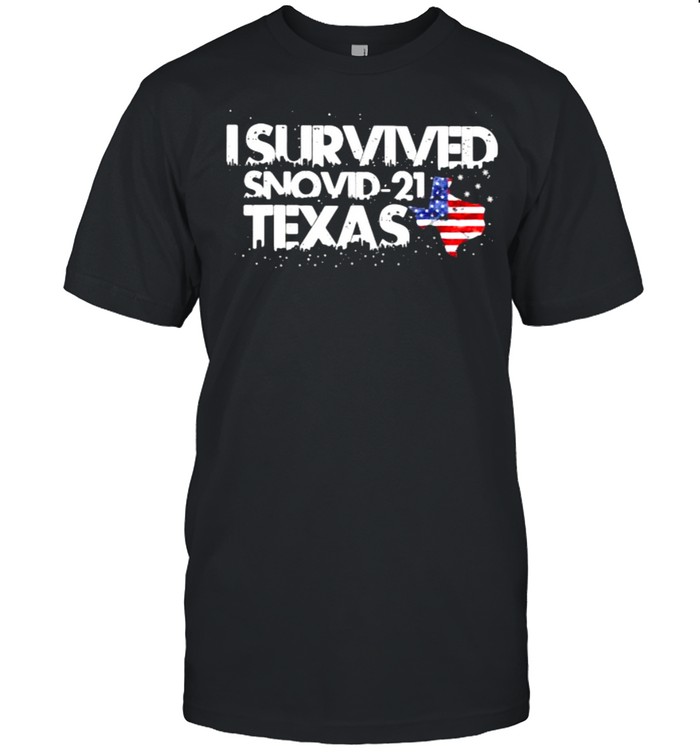 I Survived Snovid-21 Texas American Flag Shirt