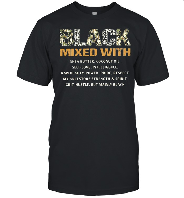 Women Black Mixed With She a Butter Coconut Oil Lepoard Shirt