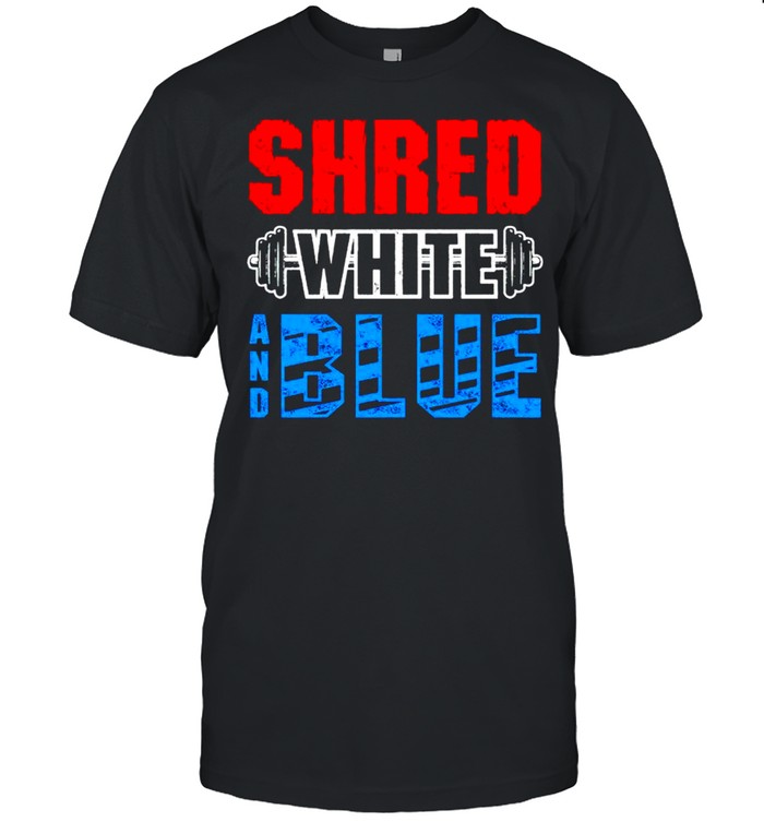 Shred white and blue shirt