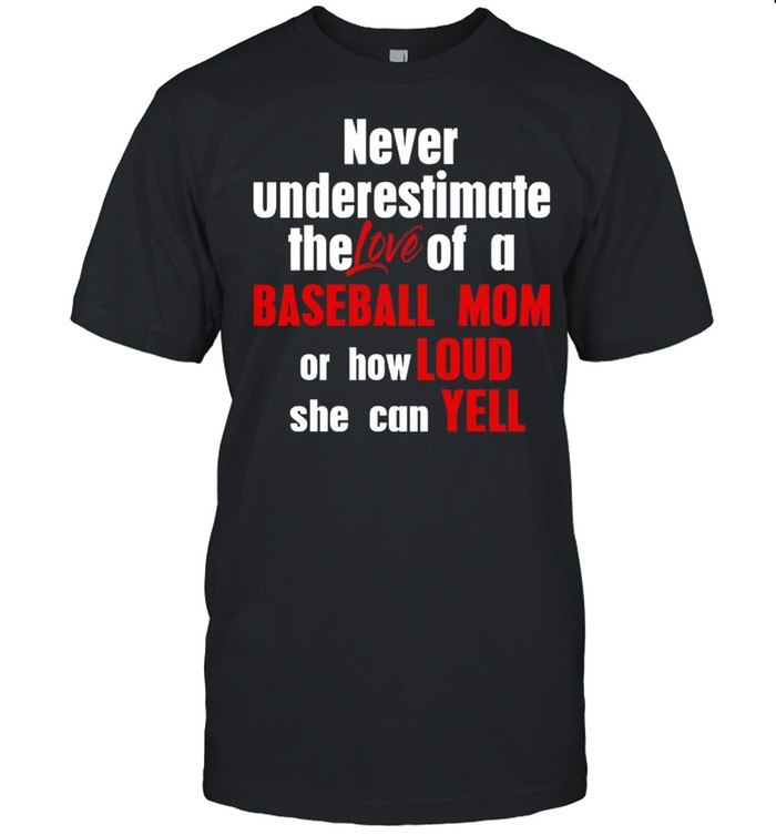 Never Underestimate The Love Of A Baseball Mom Or How Loud She Can Yell shirt Classic Men's T-shirt