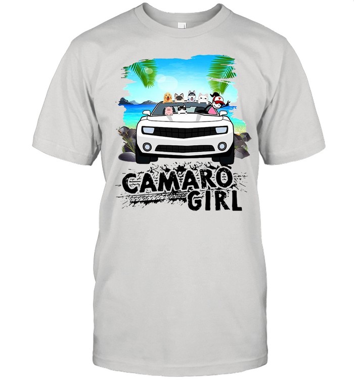 Camaro Girl And Dog T-shirt