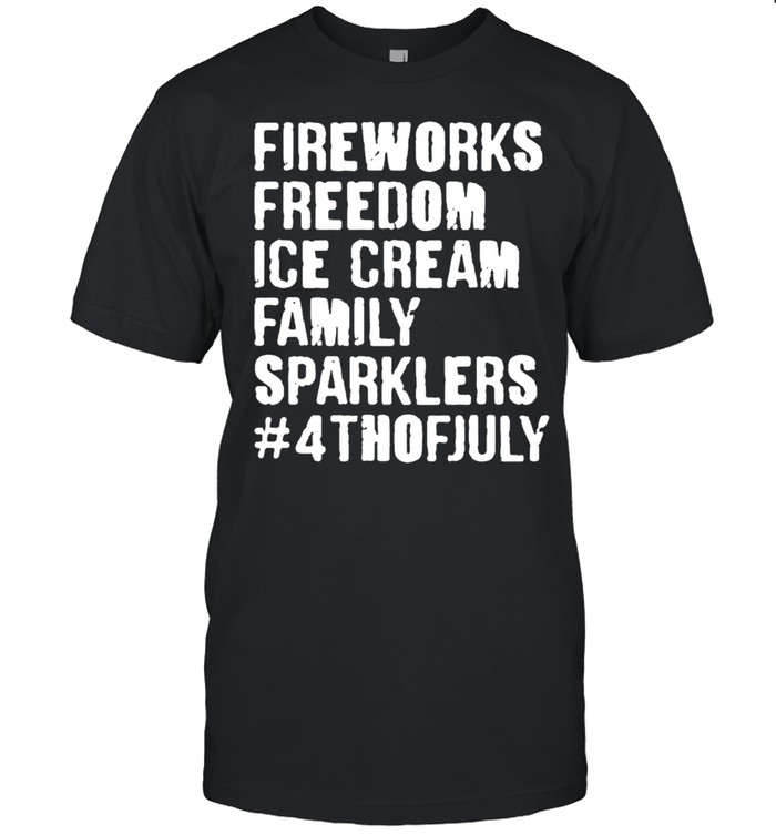 Fireworks freedom ice cream family sparklers 4th of july shirt Classic Men's T-shirt