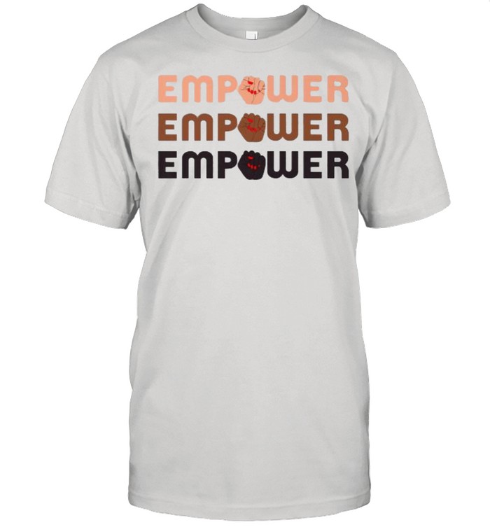 Empower Raised Fist Word Stack T-Shirt
