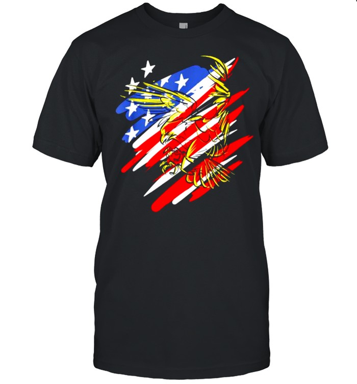 USA Flag Red White and Blue with Eagle T-Shirt
