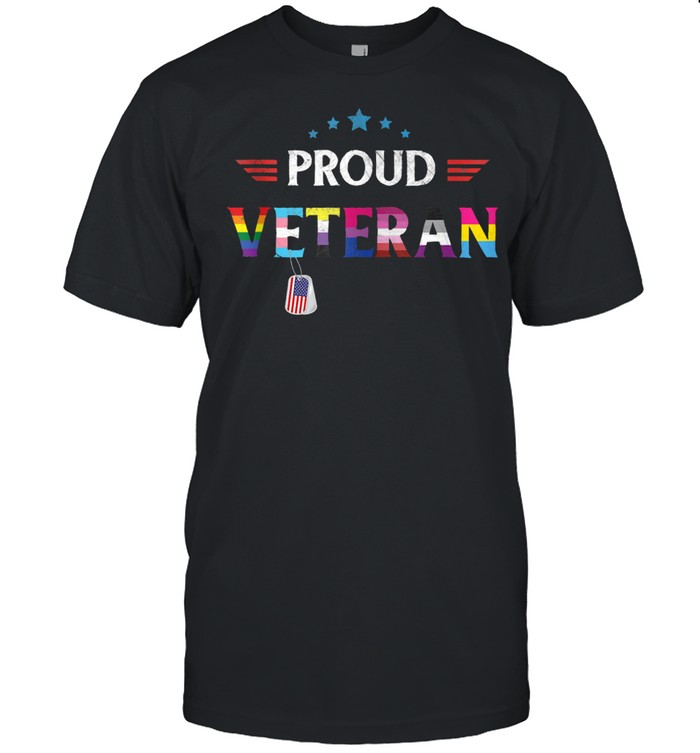 Proud Veteran LGBTQ Rainbow Flag Gay Pride Trans US Army shirt